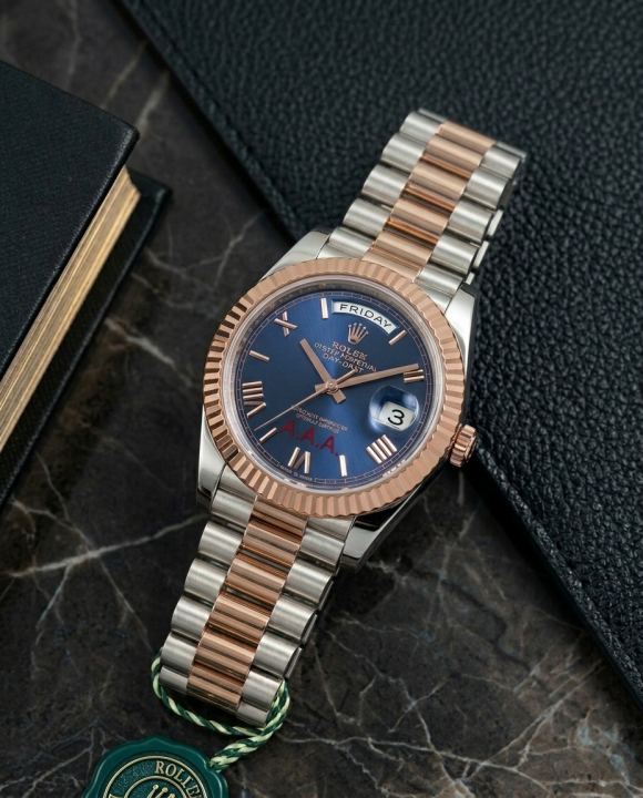 Rolee_x Oyster Perpetual Day Date 40 Battery 2Ton-Copper-Blue