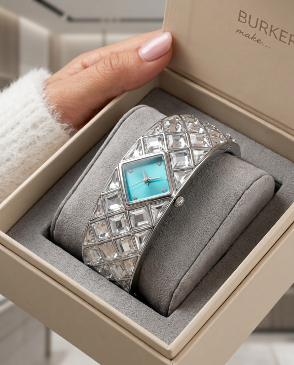 Swarovsk_i Curiosa Bangle Silver To Tiffany