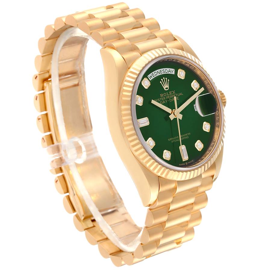 Rol_ex Presi_dent Day_Date Yellow Gold Green Diamond Dial Mens Watch premiumwearing.online