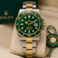 Rolee_x Oyster Perpetual Submarine 2Ton-Gold-Green