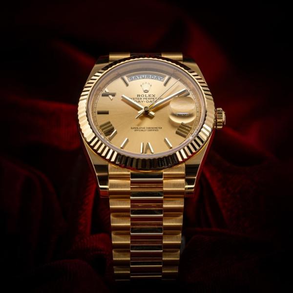 Rolee_x oyster Perpetual Day Date 40 Battery Gold-Gold