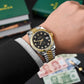 Rolee_x Oyster Perpetual Date Just Diamond 2Ton Gold Black