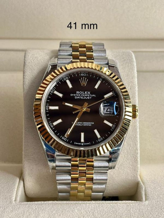 Rolee_x Oyster Perpetual Date Just 2Ton Gold Black