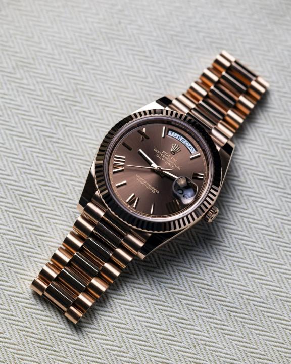 Rolee_x Oyster Perpetual Day Date 40 Battery Copper Brown