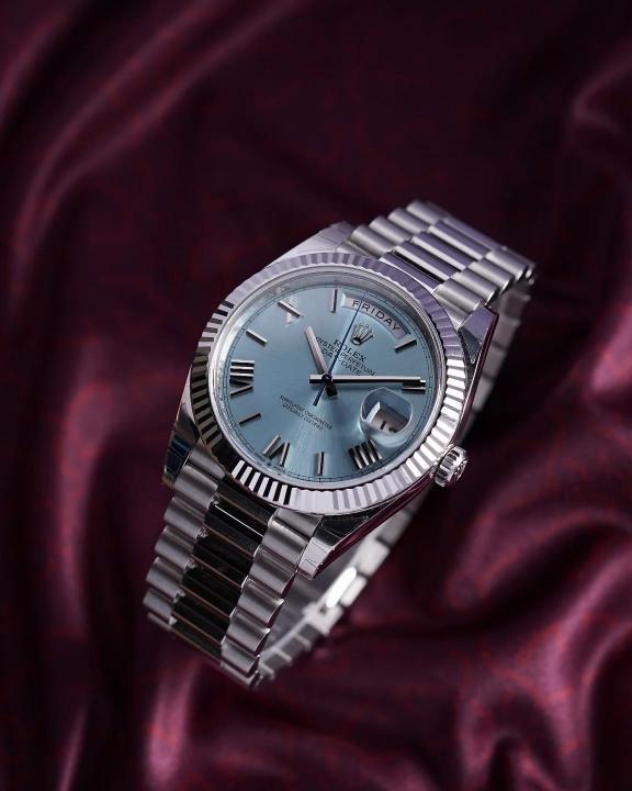 Rolee_x Oyster Perpetual Day Date 40 Battery Silver-SkyBlue