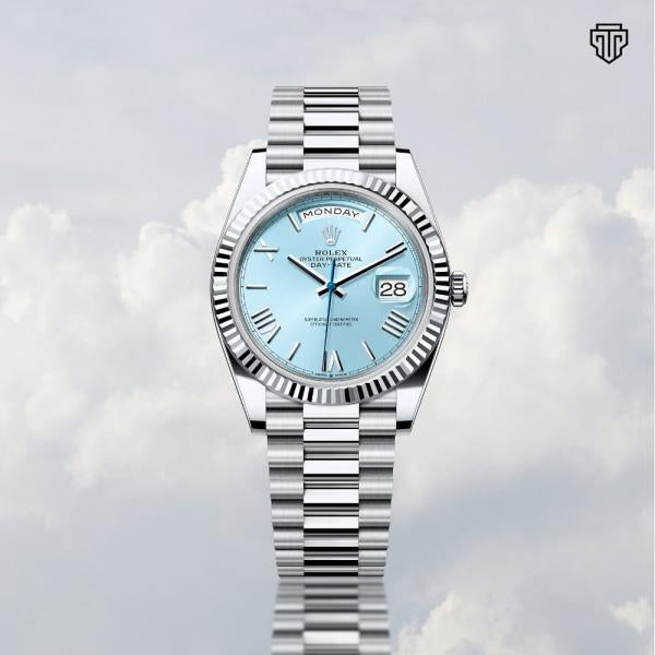 Rolee_x Oyster Perpetual Day Date 40 Battery Silver-SkyBlue