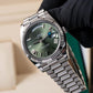 Rolee_x Oyster Perpetual Day Date 40 Battery Silver-Green