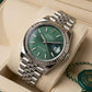Rolee_x Oyster Perpetual Date Just Silver Green