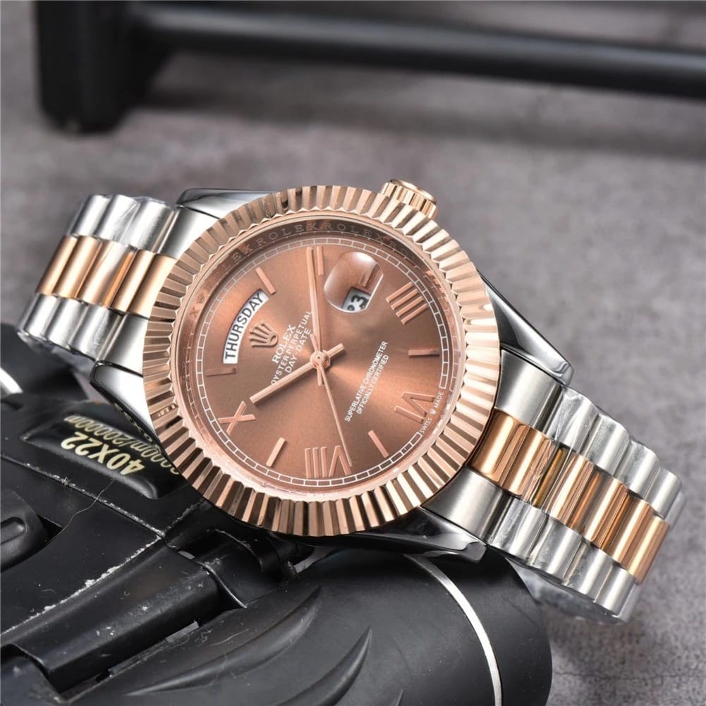 Rolee_x Oyster Perpetual Day Date 40 Battery 2Ton-Copper-White