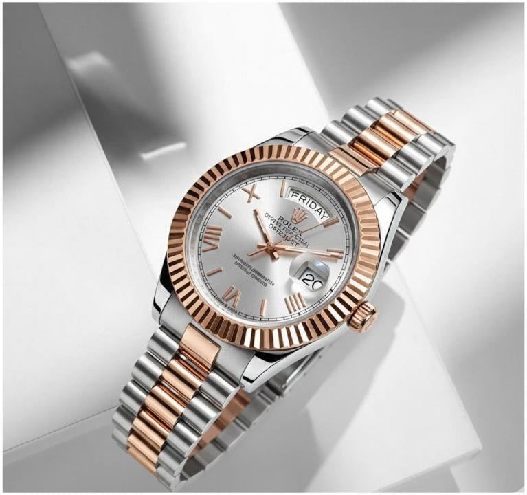 Rolee_x Oyster Perpetual Day Date 40 Battery 2Ton-Copper-White