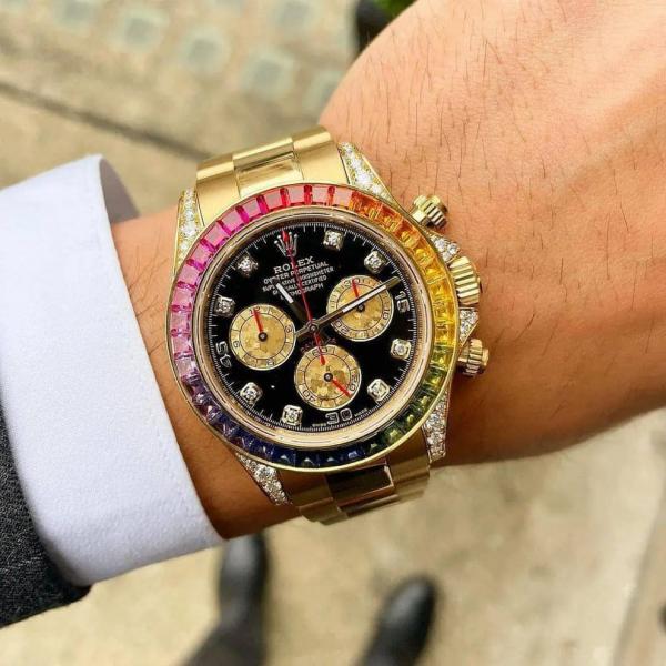 Rolee_x Oyster Perpetual Rainbow Gold