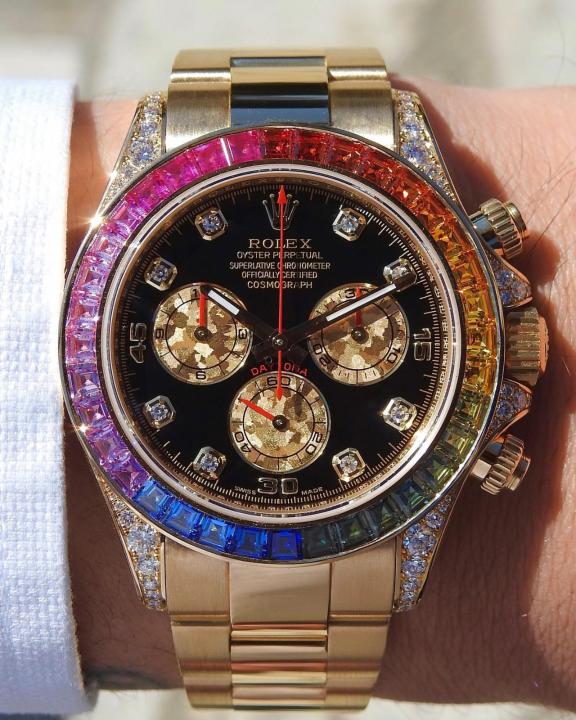 Rolee_x Oyster Perpetual Rainbow Gold