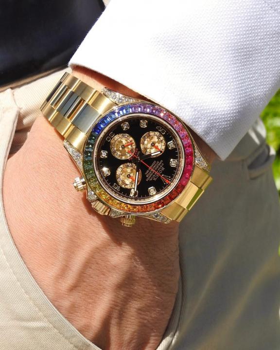 Rolee_x Oyster Perpetual Rainbow Gold